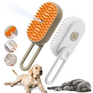 AIMAYAPET 3 in 1 Pet Electric Steam Brush Cleaning Spray Massage Grooming Comb Retractable Handle Pet Hair Removal Brush