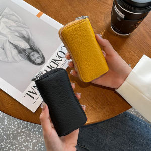 Genuine Leather Key Pouch for Women 2024 New Small Lock Key Pouch Waist Hanging Top Layer Cowhide Large Capacity Household Multi-function