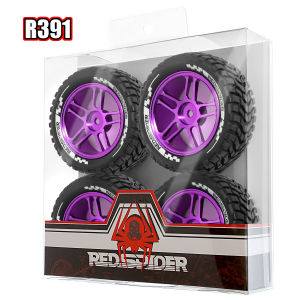 Bộ Lốp Xe RC Địa Hình Và Bánh Xe Kim Loại Thay Thế RED SPIDER 4 Chiếc Dành Cho Xe Đua TT01 TT02 MST Yokomo HSP