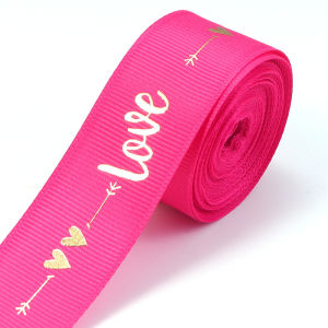 5yards 1inch 25mm Grosgrain Ribbon Printing LOVE Ribbon For Handmade Design Valentines Day Wedding Christmas Decoration Webbing