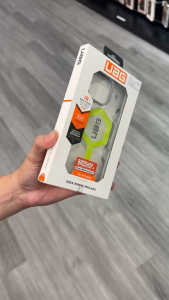 iPhone 16 Pro Pathfinder Clear MagSafe Active Neon Case + Black Neon Lanyard