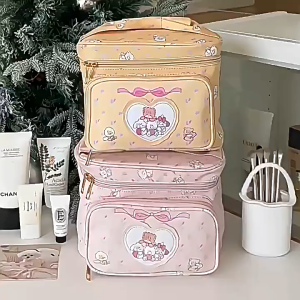 【Free-sun】กระเป๋าใส่เครื่องสำอาง แบบพกพา รูปแบบการพิมพ์การ์ตูน อเนกประสงค์ มีซิป กระเป๋าเครื่องสำอางแบบถือด้วยมือ