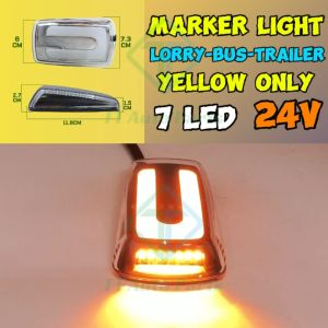 Lampu Tepi 24V Cahaya LED Side Lamp Universal Light (Biru/Kuning)  Lori Treler Trak Bas 1 pcs