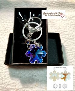 [D.T.C Crystals] Swarovski Snowflakes Keychain/ Bag Charms - AB Blue
