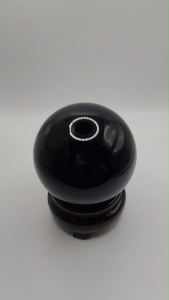 (SG Seller Ready Stocks) Natural Obsidian Ball Display Ornament 7.6cm