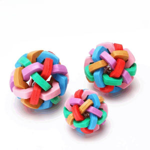 New Colorful Bell Ball Pet Toy TPR Macaron Braided Dog Elastic Bite Resistant Teeth Grinding High Boredom Relief Elastic Ball