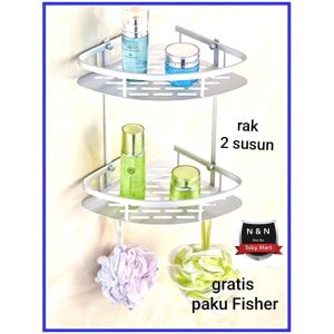 Rak Susun Dobel Kamar mandi / Rak Toilet sudut kamar mandi serbaguna