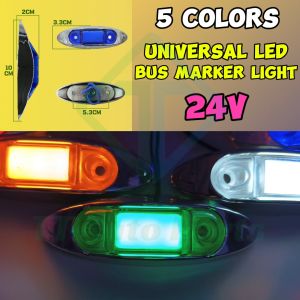 Lampu Tepi 12V-24V Cahaya LED Side Lamp (Merah/Kuning/Biru/Putih/Hijau) Lori Treler Trak Bas 1 pcs