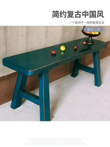 Rustic Green Wooden Dance Bench Adult Shoe Changing Bench Simple Chinese Style Bedroom End Bench Artistic Style Wooden Bench