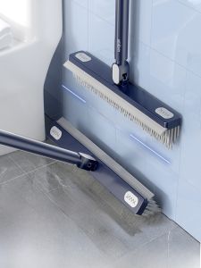 Long Handle Bathroom Floor Brush Two-In-One Cleaning Scrubber for Tile Grout Water Removal Household Personal Care Tools