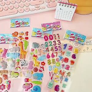 10-80 Sheets 3D Puffy Stickers All Themes Cute Cartoon Variety Different Sticker Bulk for Scrapbooking Bullet Journals & Crafts