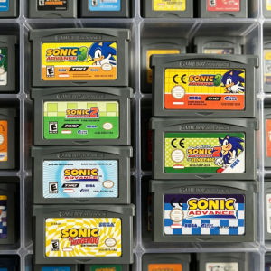 Bandai | Sonic The Hedgehog GBA Game Cartridge Bundle Advance 1 2 3 Genesis Advance GBA SP Retro Platformer Game Card for Fans Collection