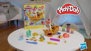 Kidztime x Hasbro Play Doh Pirate Adventure Ship/Creative Art Crafting toys for kids 3 Years and Up