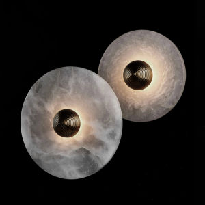 Designer Minimalistic round Marble Wall Lamp Living Room Bedroom Bedside Lamp Modern Corridor Aisle Background Wall Wall Lamp