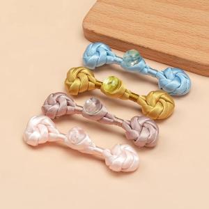 Handwoven Chinese Style Qipao Button Ethnic Jade Lotus Flower Vintage Hanfu Clothing Accessories DIY Sewing Materials