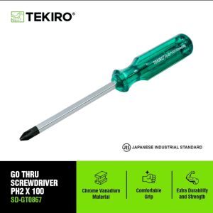 TEKIRO obeng KETOK TEMBUS (PLUS/+) PH2x100MM go thru PH2x100 mm ORIGINAL