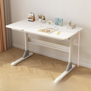 Childrens Study Desk Solid Wood Pupils Writing Table and Chair Combination Correction Sitting Posture For Home Manual Adjustable Book Table