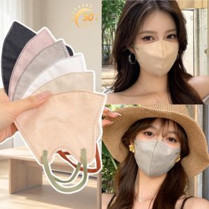 10Pcs Fashionable Korean Style 3D Cooling Mask 3-Layer Sun Protective Stereo Mask Comfort Wide Ear Straps Disposable Face Mask