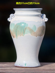 Large Diameter Ceramic Flower Pot for Orchids And Triangular Plums Home Garden Pots Green Plant Pots with Big Opening