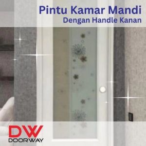 Doorway Pintu Kamar Mandi Upvc + Handle Bukaan Kanan HW009R 3/4KC 70X198 Cm Putih [INCLUDE PACKING KAYU]
