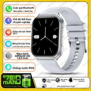 Đồng Hồ Thông Minh Dành Cho Nam Nữ Với Pin 700mAh GPS Theo Dõi Nhịp Tim Chống Nước IP68 Gọi Bluetooth Theo Dõi Thể Dục Màn Hình AMOLED 1.85 Inch