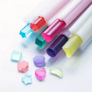 Silicone Tube Molds Soap Making Tools Assorted Shapes Heart/Moon/Star/Round/Square/Plum Blossom Bar MoldHandmade Soap Molds