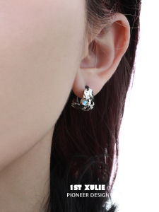 Original Design Feather Earrings 925 Silver Needle Womens Fashion Jewelry Sweet Cool Style Alloy Gold Plated  out