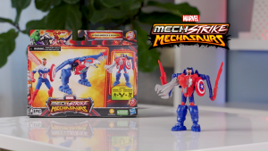 Marvel Mech Strike Mechasaurs 4" Captain America with Redwing Mechasaur Action Figures Super Hero Toys