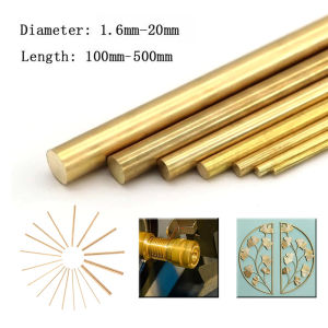 Hardware Brass Round Bar Rod Diameter 1.6-20mm Length 100-500mm For DIY Knife Handle Circular Wire Tube Modelmaking Brass Rod