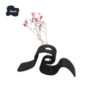 Minimalist Curved 3D Printed Vase Creative Wavy Dried Flower Vase  Bedroom Home Tabletop Decor Wedding Decorproduct  Art Vases
