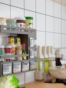 KOKOMO ชั้นวางเครื่องเทศในครัวแบบติดผนังหลายฟังก์ชัน