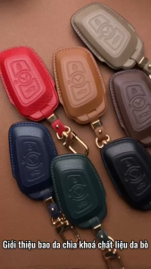 Bao Da Chìa Khoá Ép Form Smartkey Ô Tô Vinfast Lux A 2.0 Lux SA 2.0 Chìa Khoá 3 Nút Bấm Ốp Chìa Khoá Da Thật May Thủ Công Kazak VIN-C3