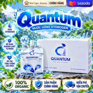 QUANTUM Nước Uống Giàu Hydrogen ion Kiềm Khỏe Mỗi Ngày | túi 350ml - 1 Thùng 10 túi