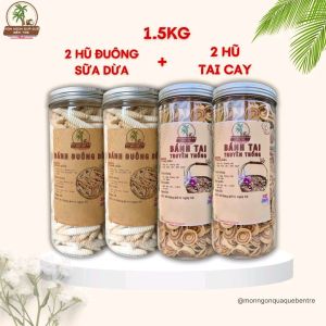 Combo 1.5 Kg bánh đuông + tai heo nhí dạng hũ làm quà (mỗi hũ 350g hoặc 400g)