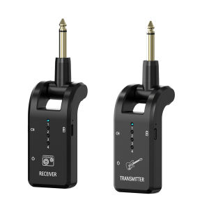 ระบบกีตาร์ไร้สาย 2.4 GHz พร้อม 8 ช่องระบบเสียงไร้สายแบบชาร์จไฟได้กีตาร์ตัวรับส่งสัญญาณสําหรับกีตาร์เบส