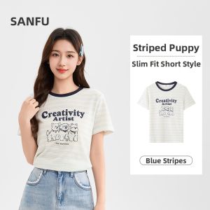 SANFU | Cute Animal Print Round Neck Loose T-Shirt