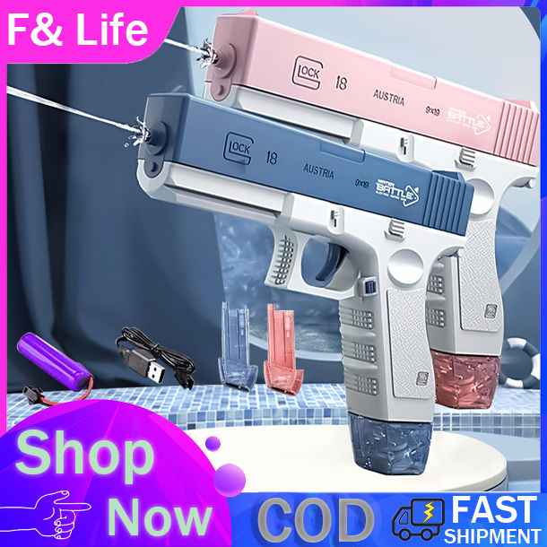 【COD】Glock Electric Water Gun Big Children Toy Automatic Water Gun Outdoor  Game Pool Water Gun For Kids And Adult 434CC+58CC High Capacity Squirt Guns 