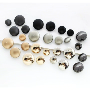 Jawa Alloy Button Kancing Logam Bulat Datar Besar Mewah Gold Emas 12mm 15mm 18mm 20mm KD038
