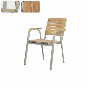 MEIQI | Outdoor & Home Plastic-Wood Single Dining Table and Chair