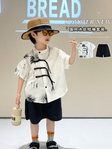 New Chinese Style Hanfu Childrens Outfit Summer Performance Two-Piece Set for Boys Handsome Traditional Tang Costume Baby Show