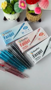 FlexOffice Fasgel Gel Pen 0.5mm - 1pc - Black/Blue/Red Ink - Smooth/Needle Tip/Quick Dry FO-GEL068