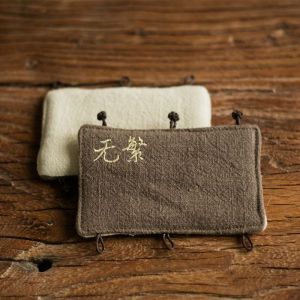 Thickened Cotton Tea Pot Handle Cover Embroidered Cotton Linen Tapestry Heat Resistant Iron Pot Handle Pad Traditional Chinese Style