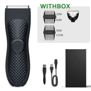 Body Hair Trimmer for Men Electric Groin Hair Trimmer Rechargeable Ball Shaver Groomer Replaceable Ceramic Blade Head Waterproof