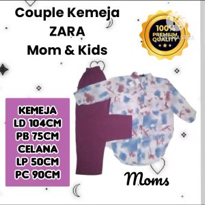 Couple Setelan Kemeja ZARA Terbaru Ibu dan Anak perempuan Usia 8-10 tahun Matt Full Crinkle Premium
