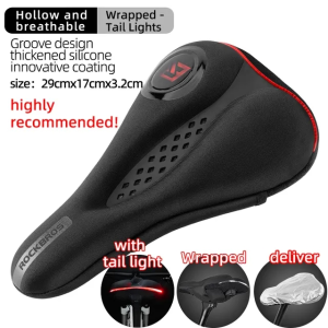 ROCKBROS Bọc Yên Xe Đạp Bọc Yên Xe Đạp Silicone Lỏng Gel Đệm Yên Xe Đạp Xốp Nhớ Mềm Thoải Mái Thoáng Khí Có Lỗ Bọc Yên Xe Đạp Đường Trường MTB Phụ Kiện Đạp Xe