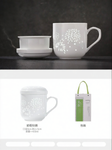 JINGDEZHEN | Jingdezhen Large Capacity Ceramic Mug with Tea Infuser