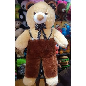 BONEKA BERUANG TEDDY BEAR ROMPI JOJON PITA POLKA OVER ALL JUMBO HITAM KARAKTER MAINAN ANAK KADO