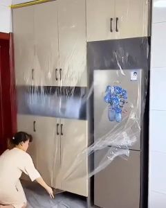 Màng bọc nilon che bụi nội thất đa năng che phủ ngăn bụi bảo vệ nội thất che sơn 1 đầu dán dính-NIEVE
