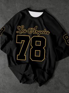 The 2025 summer new mens T-shirt mens No. 78 Los Angeles printed sports jersey T-shirt retro and casual