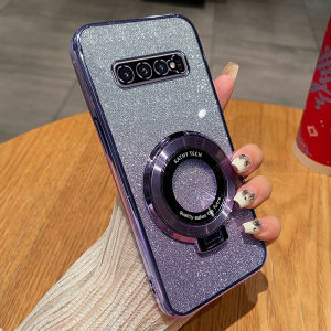 Ultra-Thin Gradient Sparkle Powder Soft Shell Creative Magnetic Stand Protection for Samsung S10 Galaxy S10+ Anti-Fall Full Coverage Protection